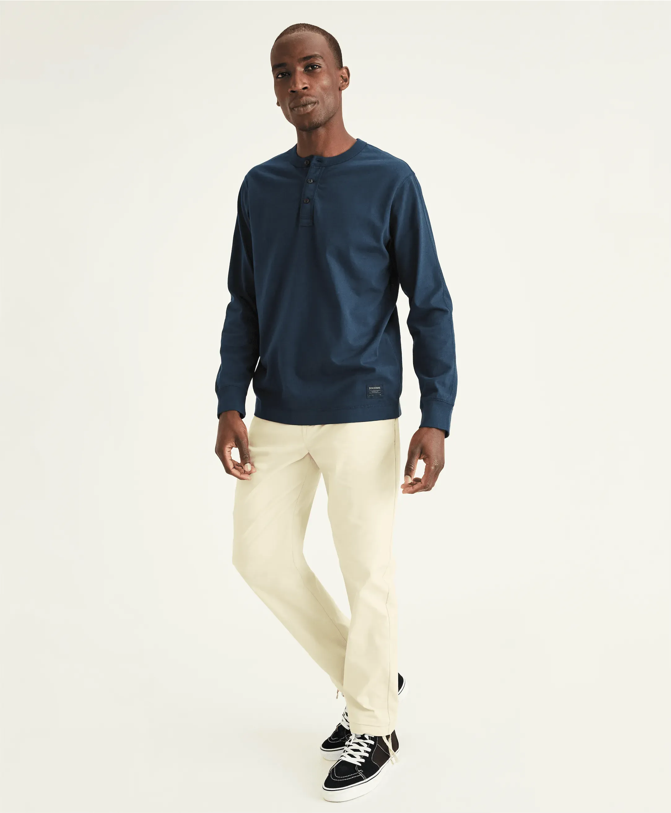 Camiseta Regular Fit Manga Larga Henley