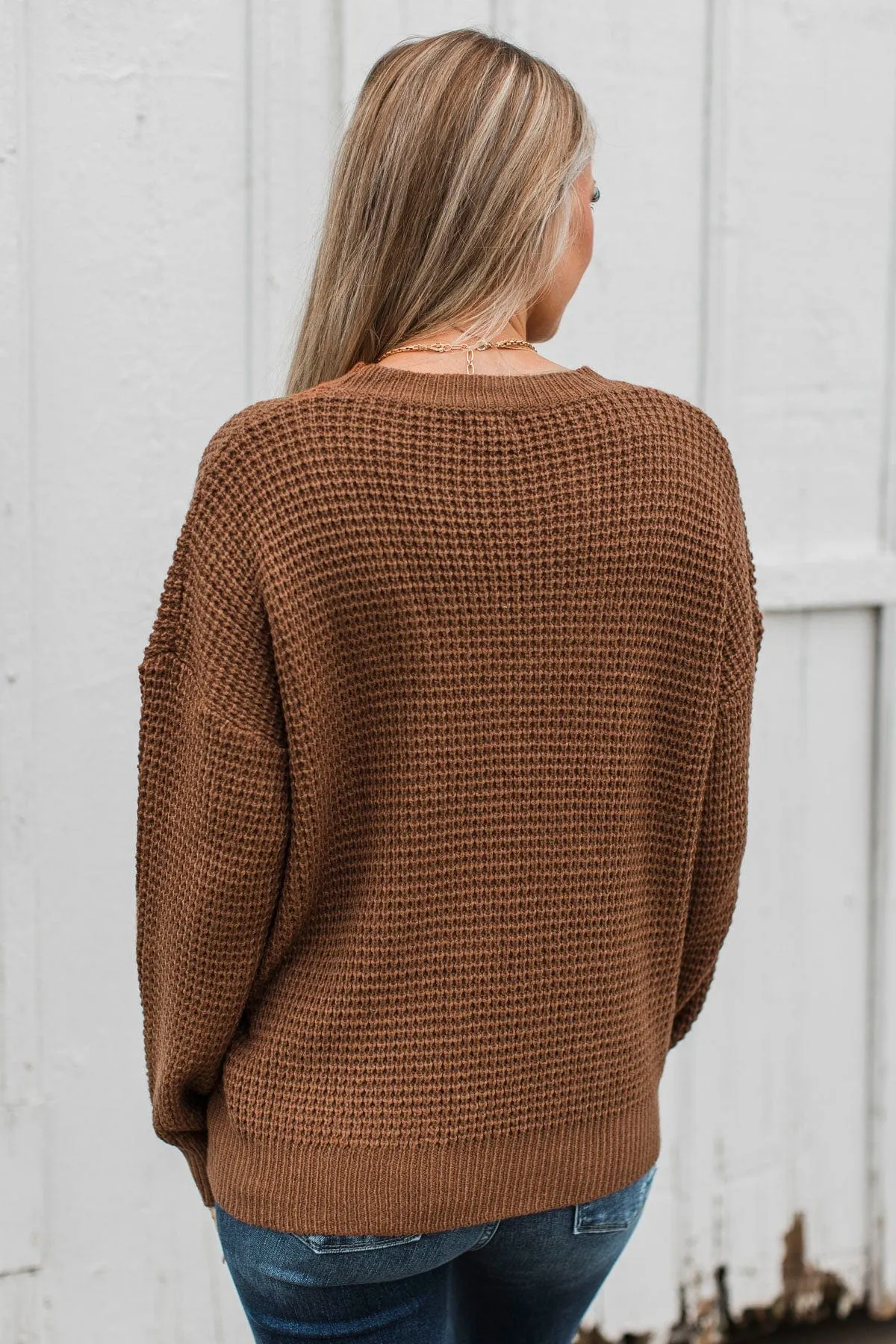 Captivating In Color Knit Sweater- Dark Rust