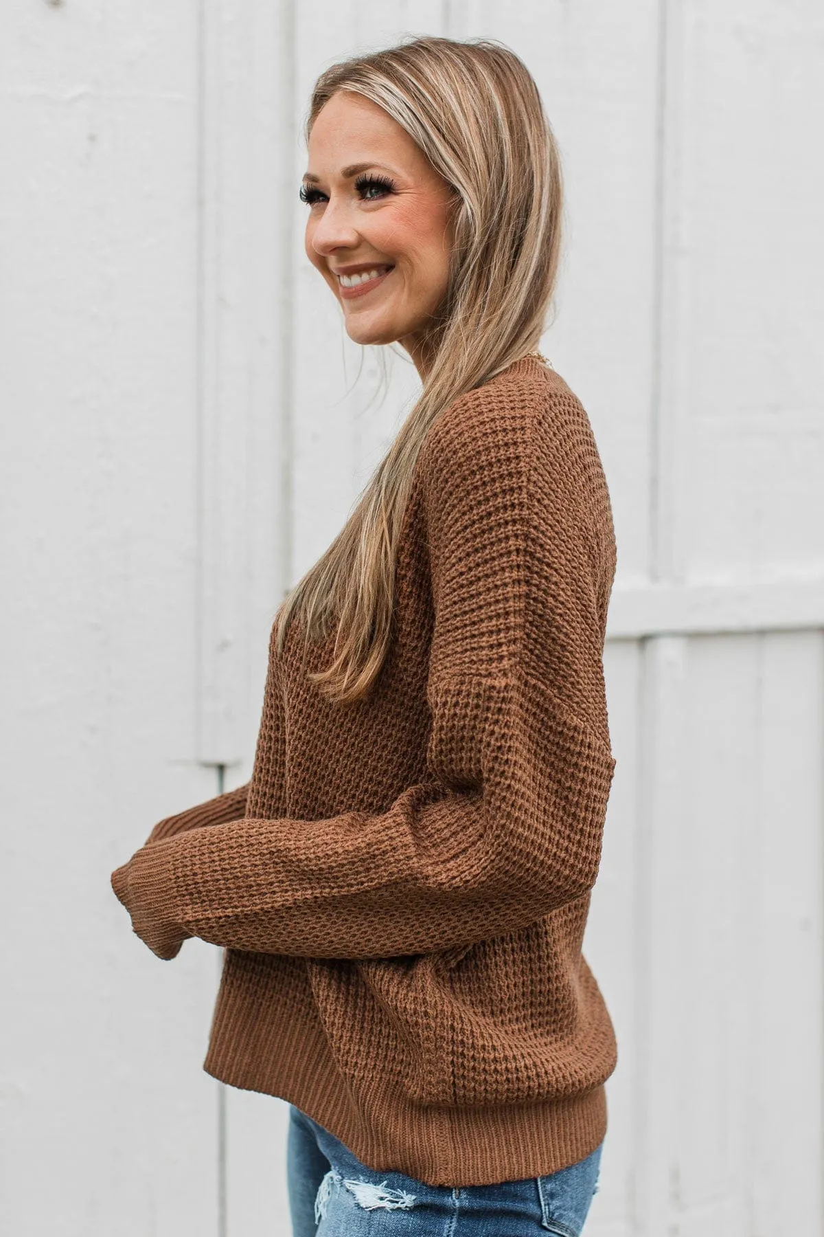 Captivating In Color Knit Sweater- Dark Rust