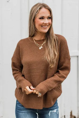 Captivating In Color Knit Sweater- Dark Rust
