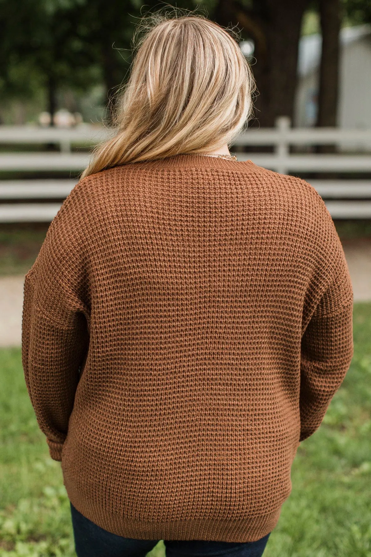 Captivating In Color Knit Sweater- Dark Rust
