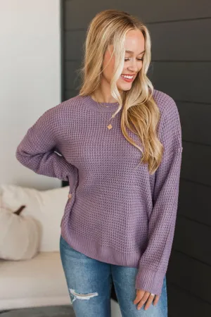 Captivating In Color Knit Sweater- Dusty Lavender