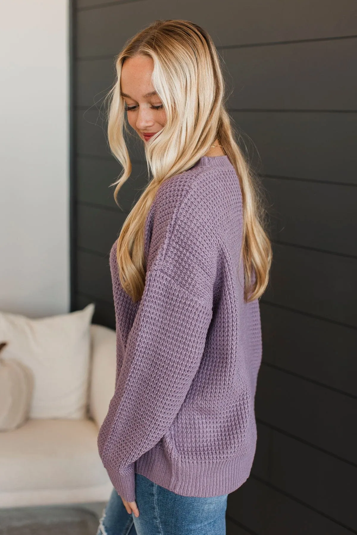 Captivating In Color Knit Sweater- Dusty Lavender