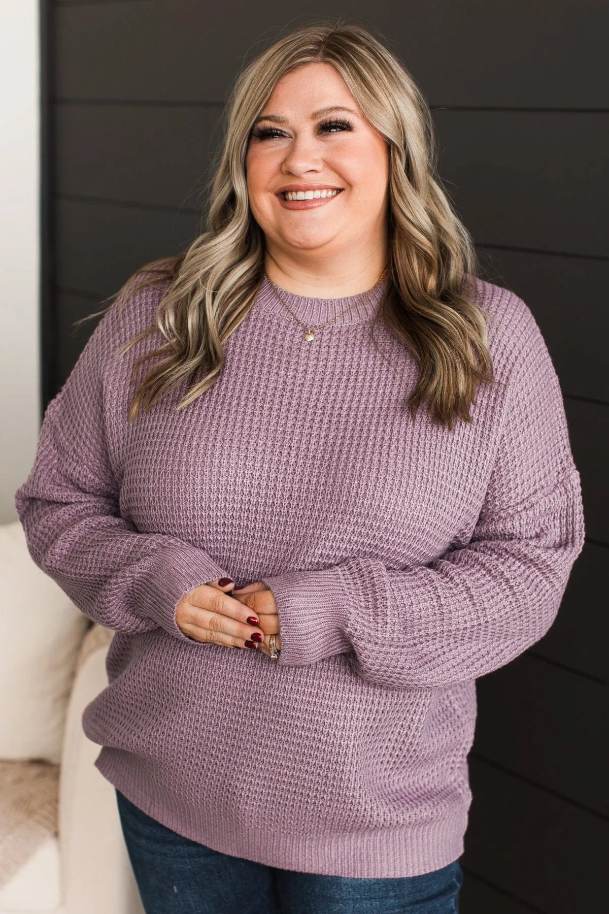 Captivating In Color Knit Sweater- Dusty Lavender