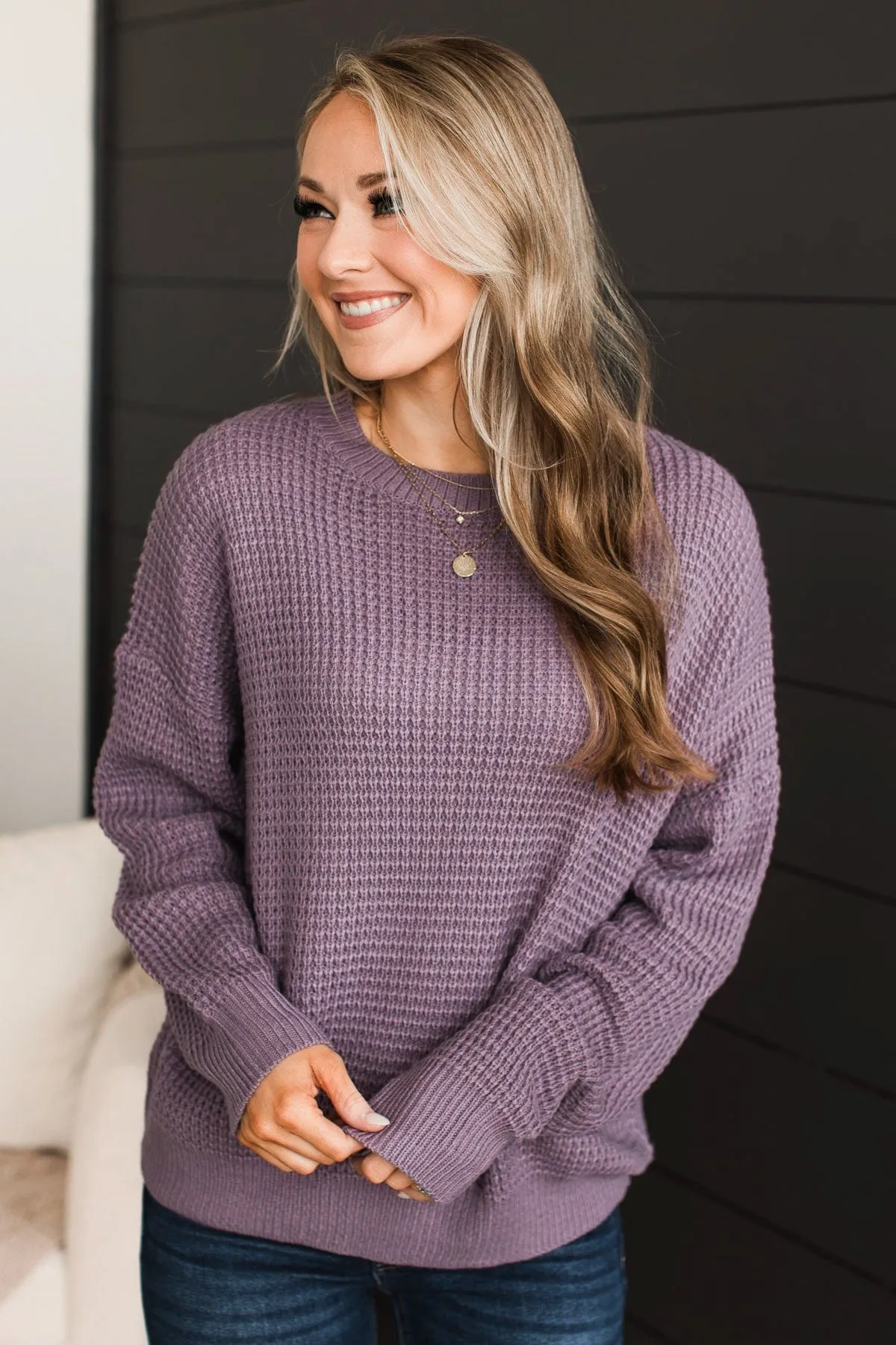 Captivating In Color Knit Sweater- Dusty Lavender