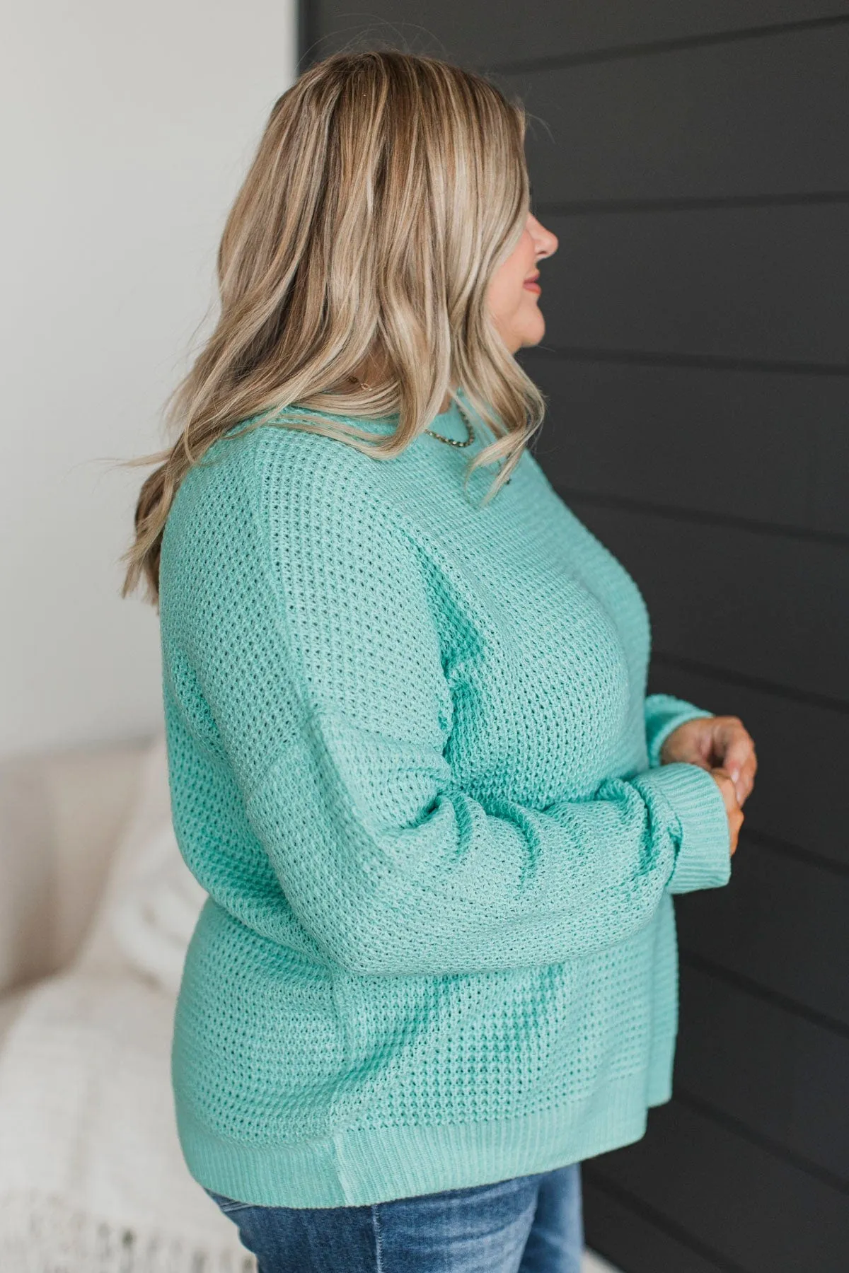 Captivating In Color Knit Sweater- Mint