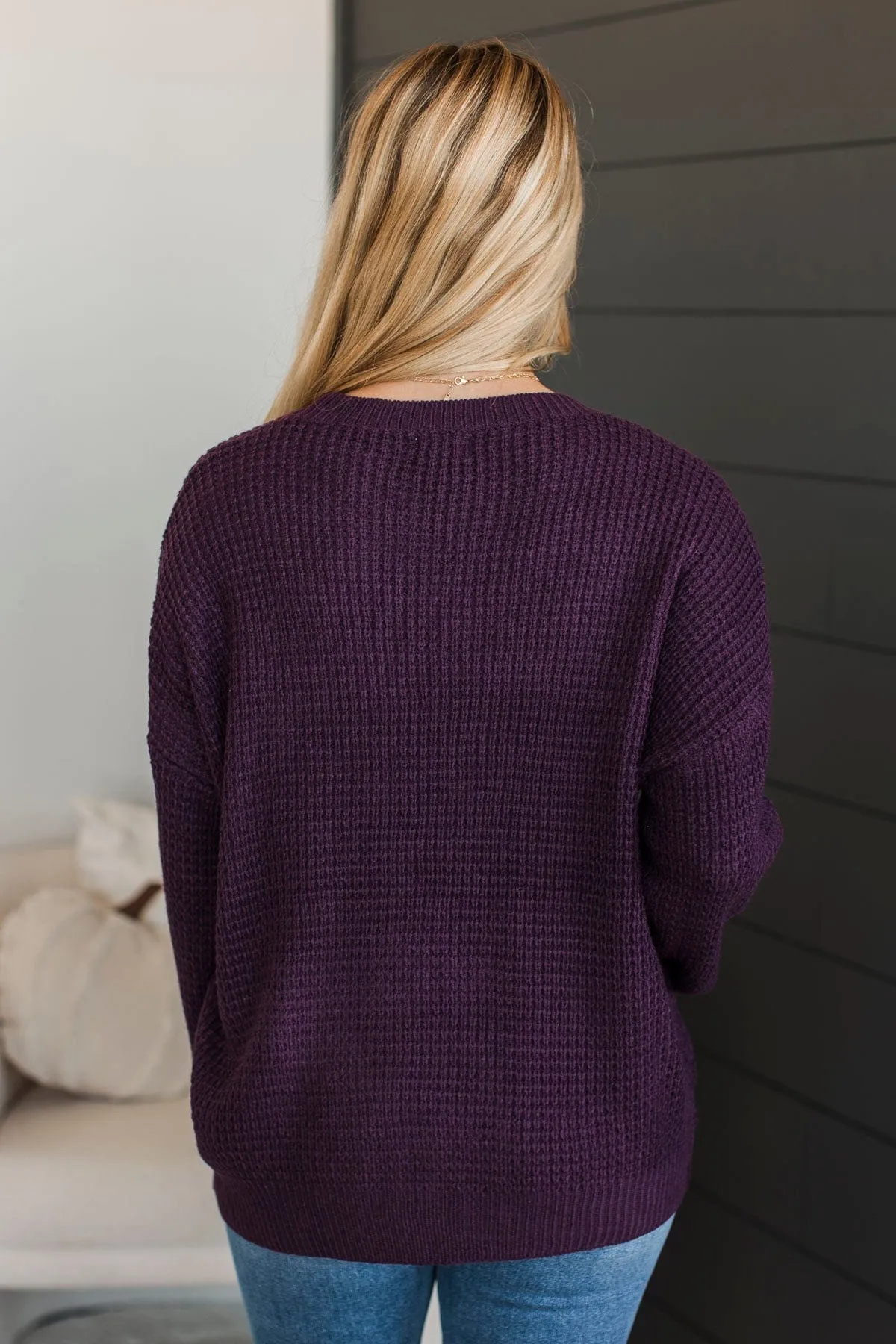 Captivating In Color Knit Sweater- Plum