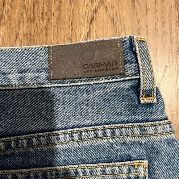 CARMAR Dallas Beatrice Zip Front Denim Mini Skirt size 28