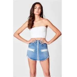 CARMAR Dallas Beatrice Zip Front Denim Mini Skirt size 28