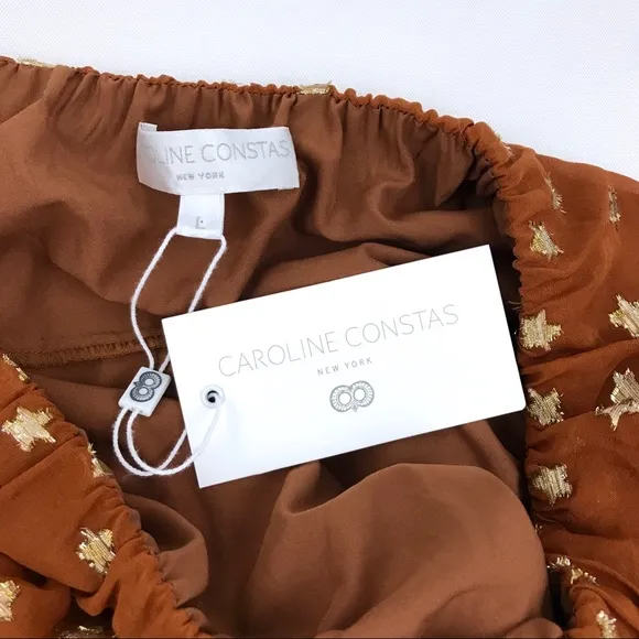 Caroline Constas Anabelle Skirt Bronze Star L NWT