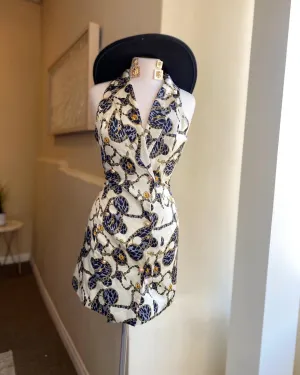 Chain Sleeveless Short Dress