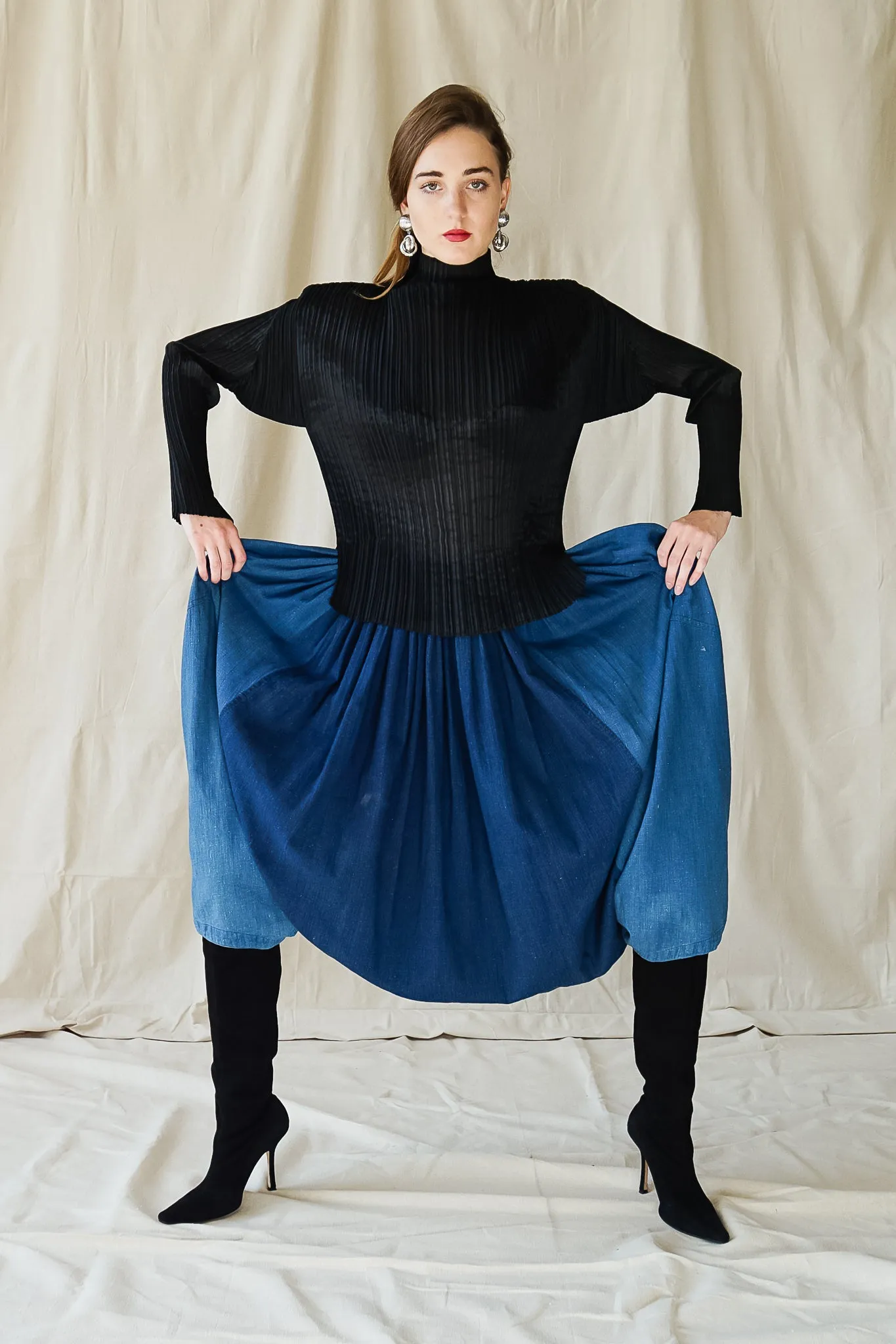 Chambray Harem Crop Pant