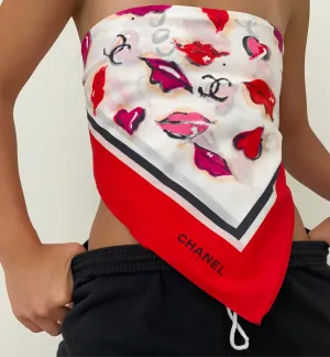 Chanel Coco Lip Print Scarf Wrap