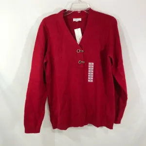 Charter Club Buckle Cotton Henley Sweater 1X