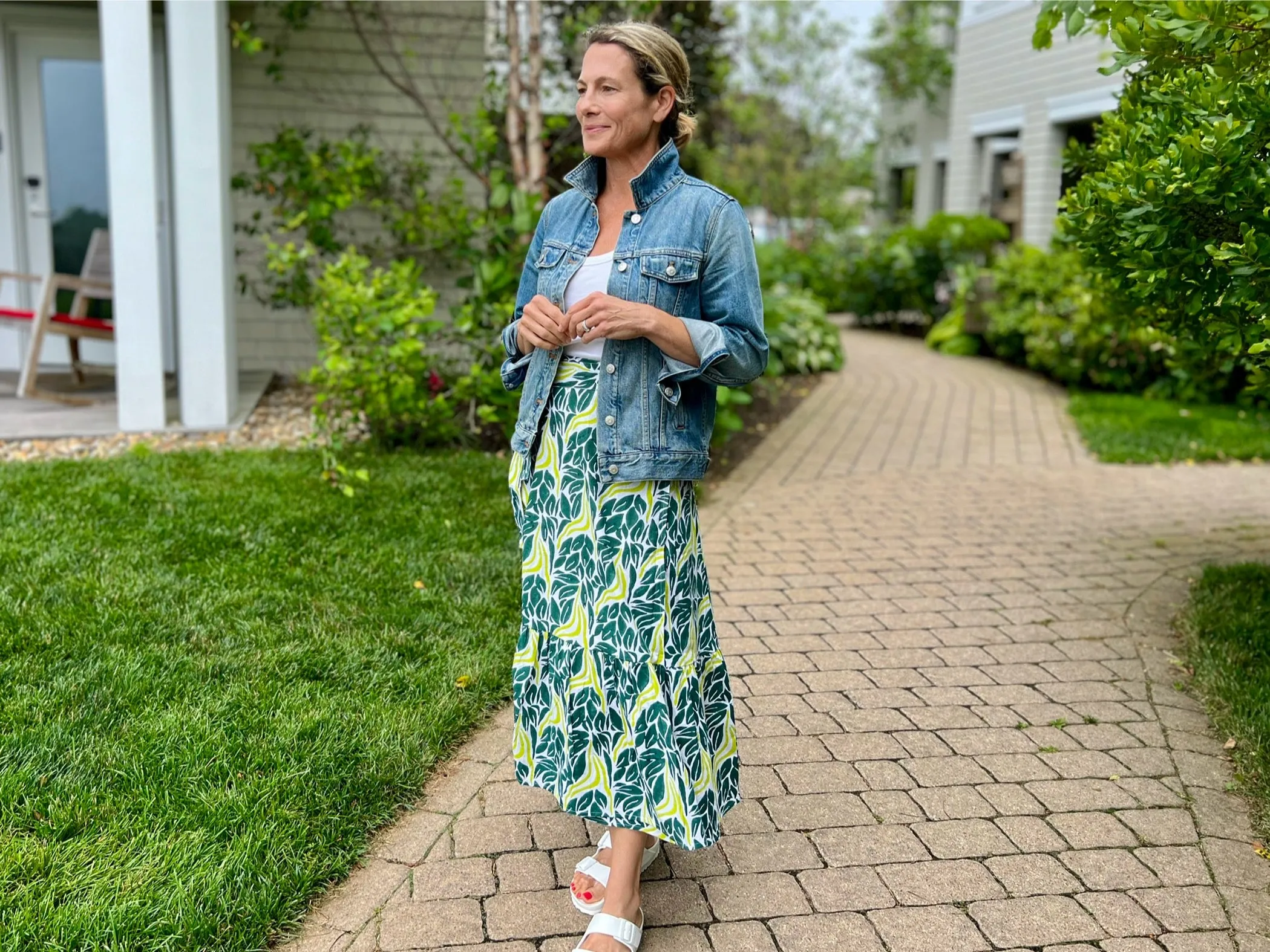 Chartreuse Snake Ruffle Wrap Skirt