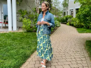 Chartreuse Snake Ruffle Wrap Skirt