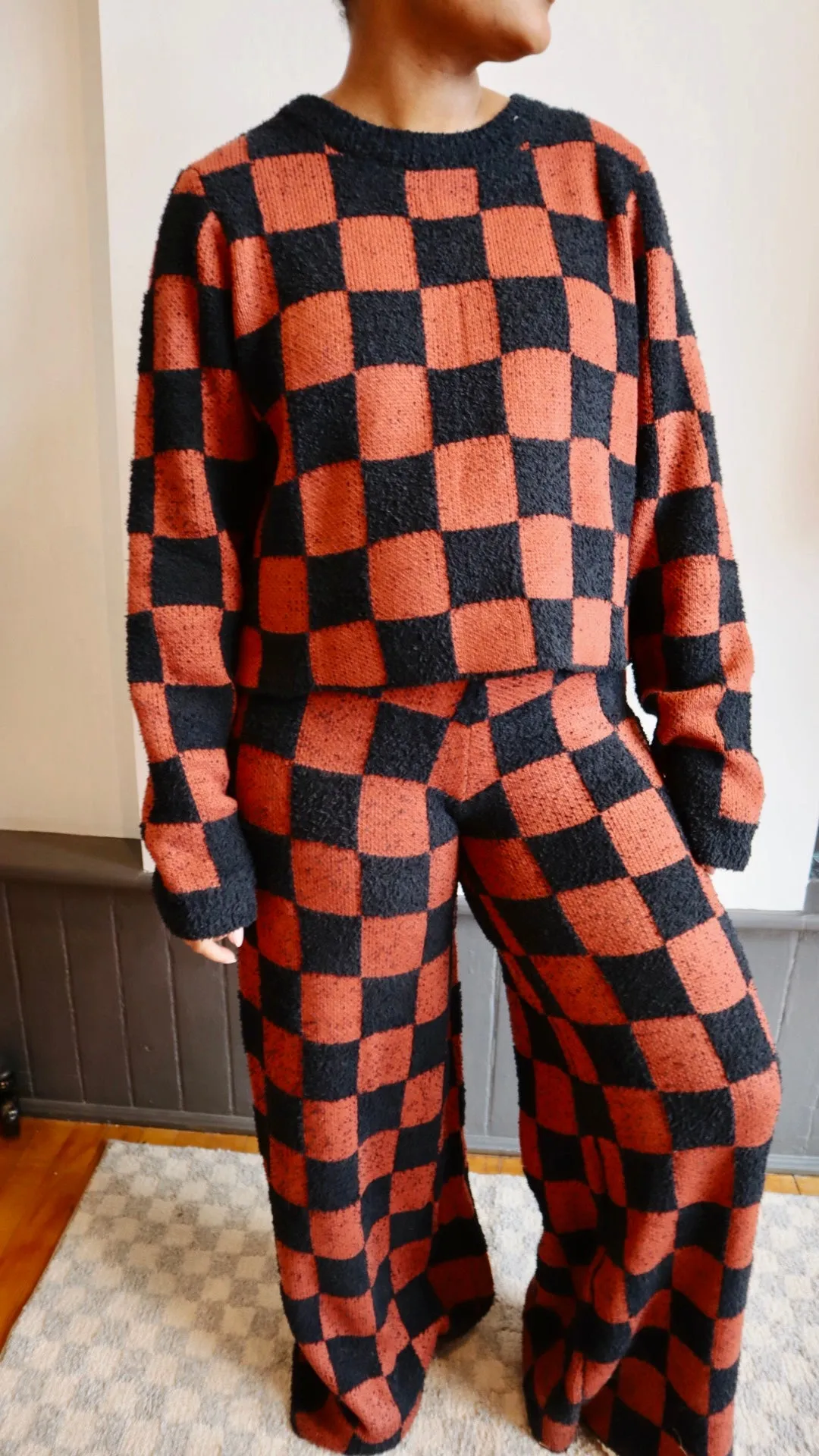 Checkerboard Knit Sweater
