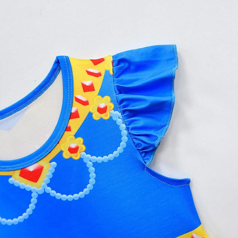 Children Girls Summer Snow White Cosplay Costume Dress Outfits Halloween Carnival Suit