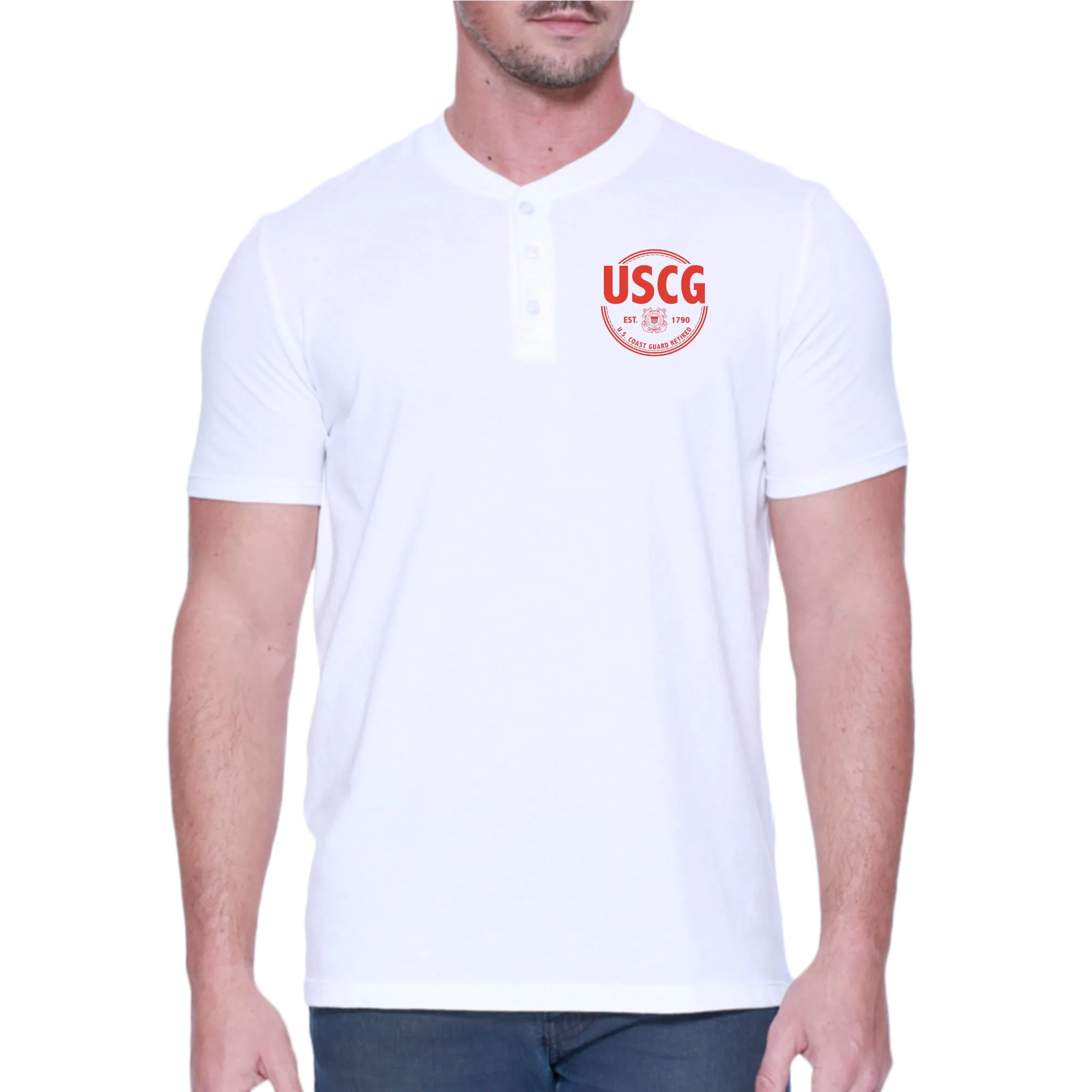 Coast Guard Retired Mens Henley T-Shirt
