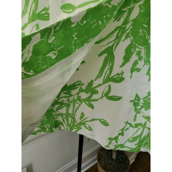 ColdWater Creek Women White 100%Linen Pull on Abstract Print Wrap Skirt Size PXL