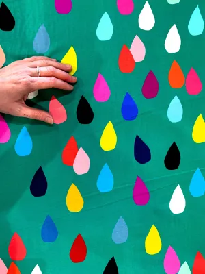 Colour Drops (dark mint) heavy cotton jersey piece 40cm