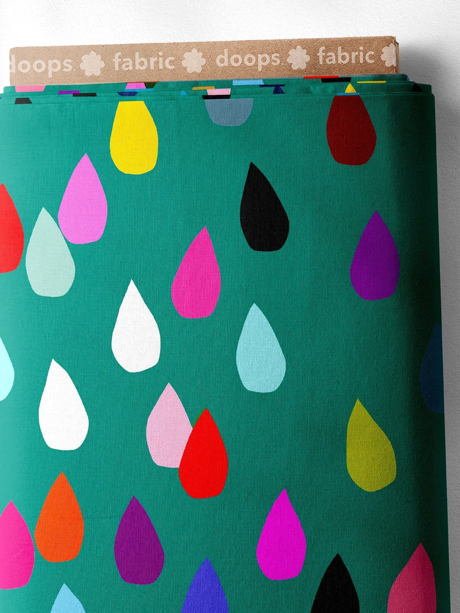 Colour Drops (dark mint) heavy cotton jersey piece 40cm