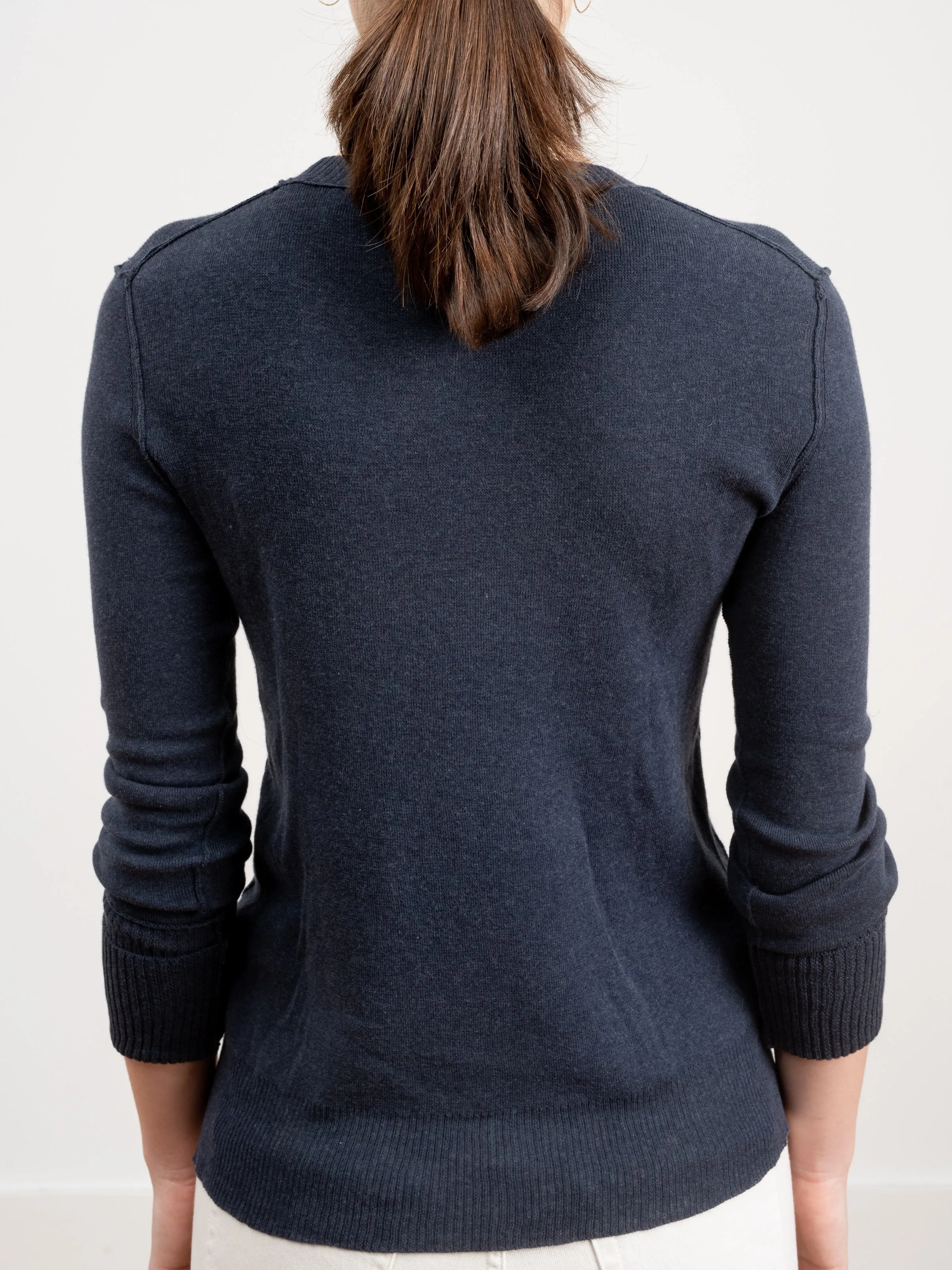 cotton cuffed crewneck sweater