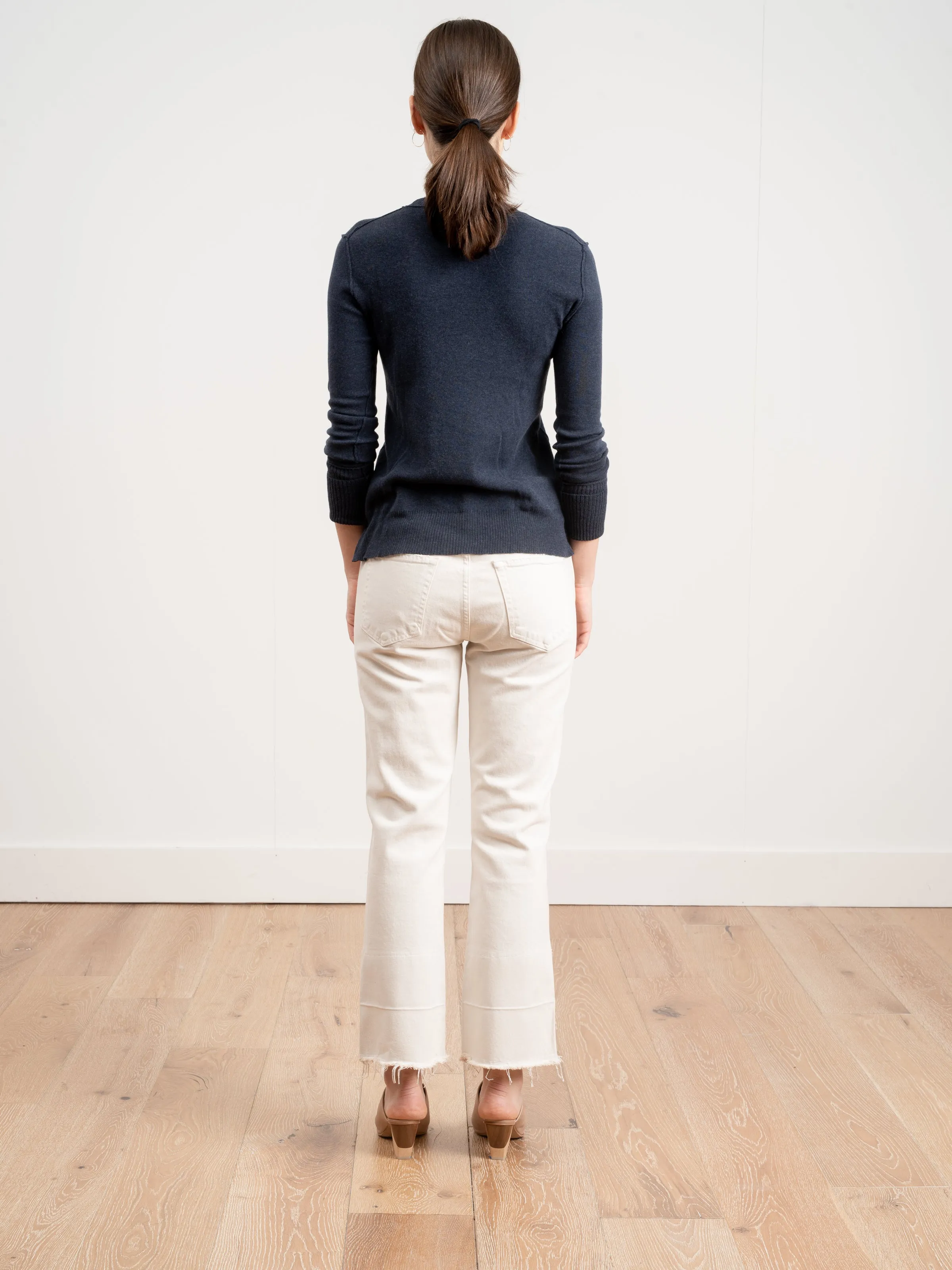 cotton cuffed crewneck sweater