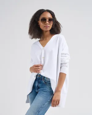 cotton pointelle cardigan