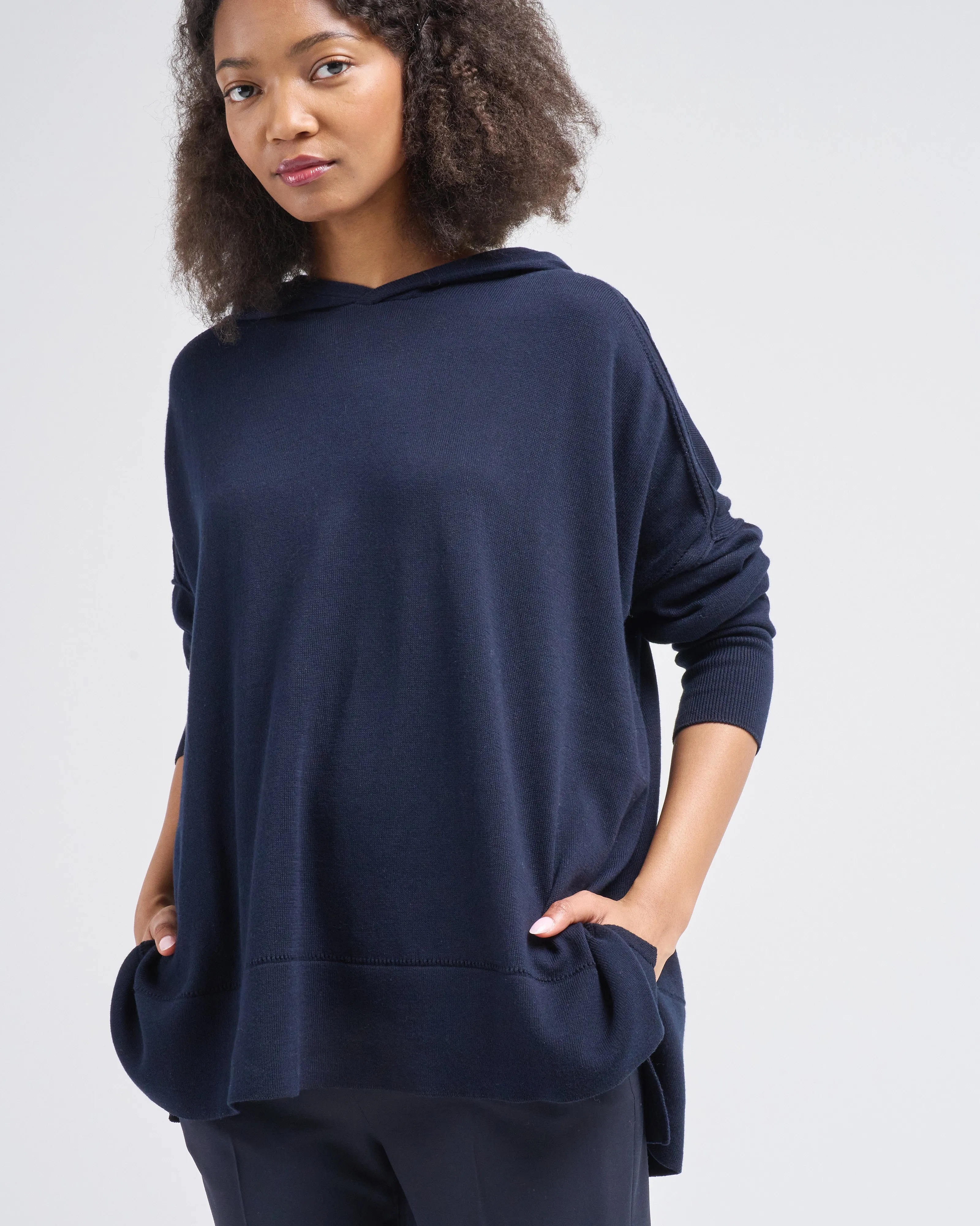 cotton pointelle hoodie