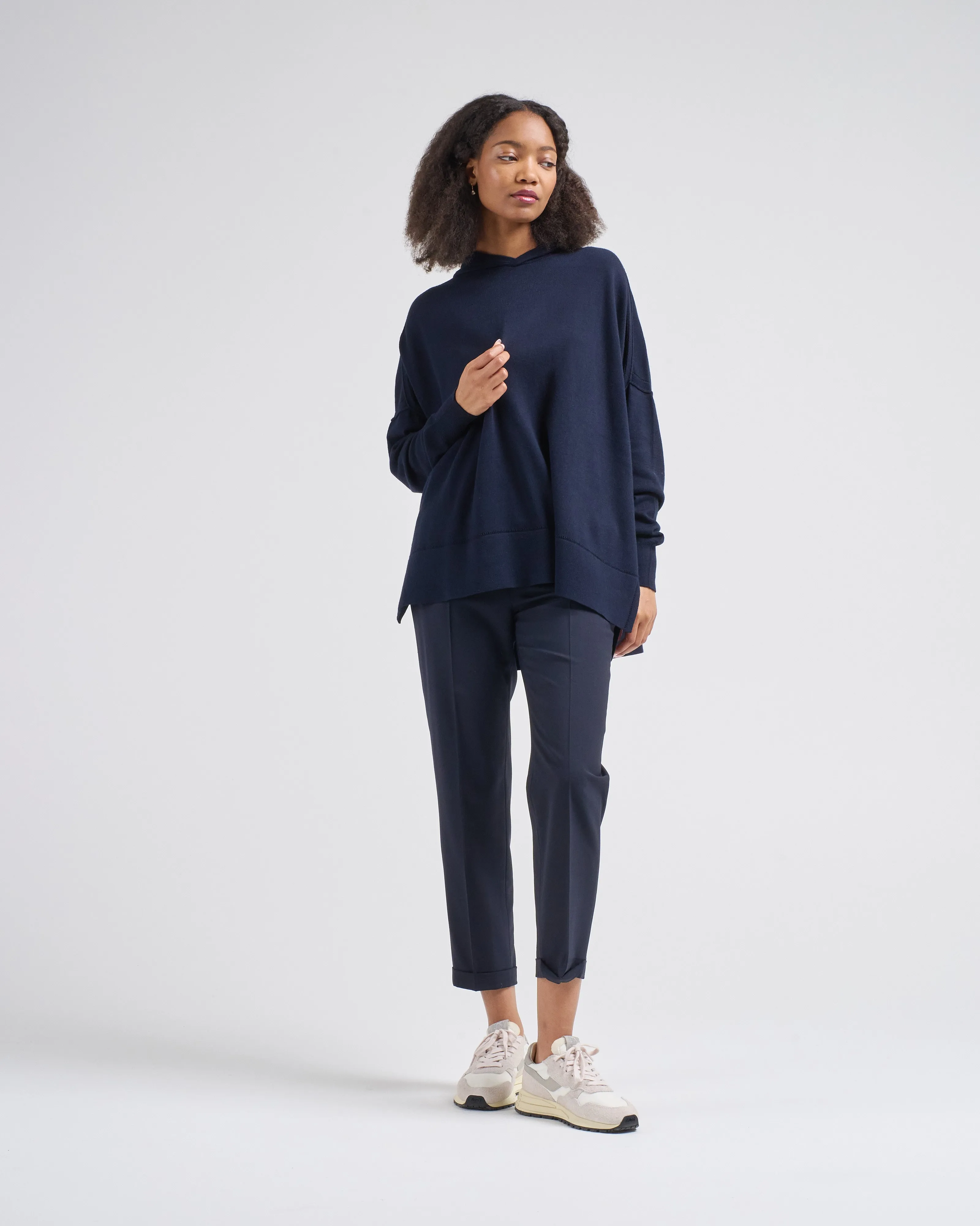 cotton pointelle hoodie