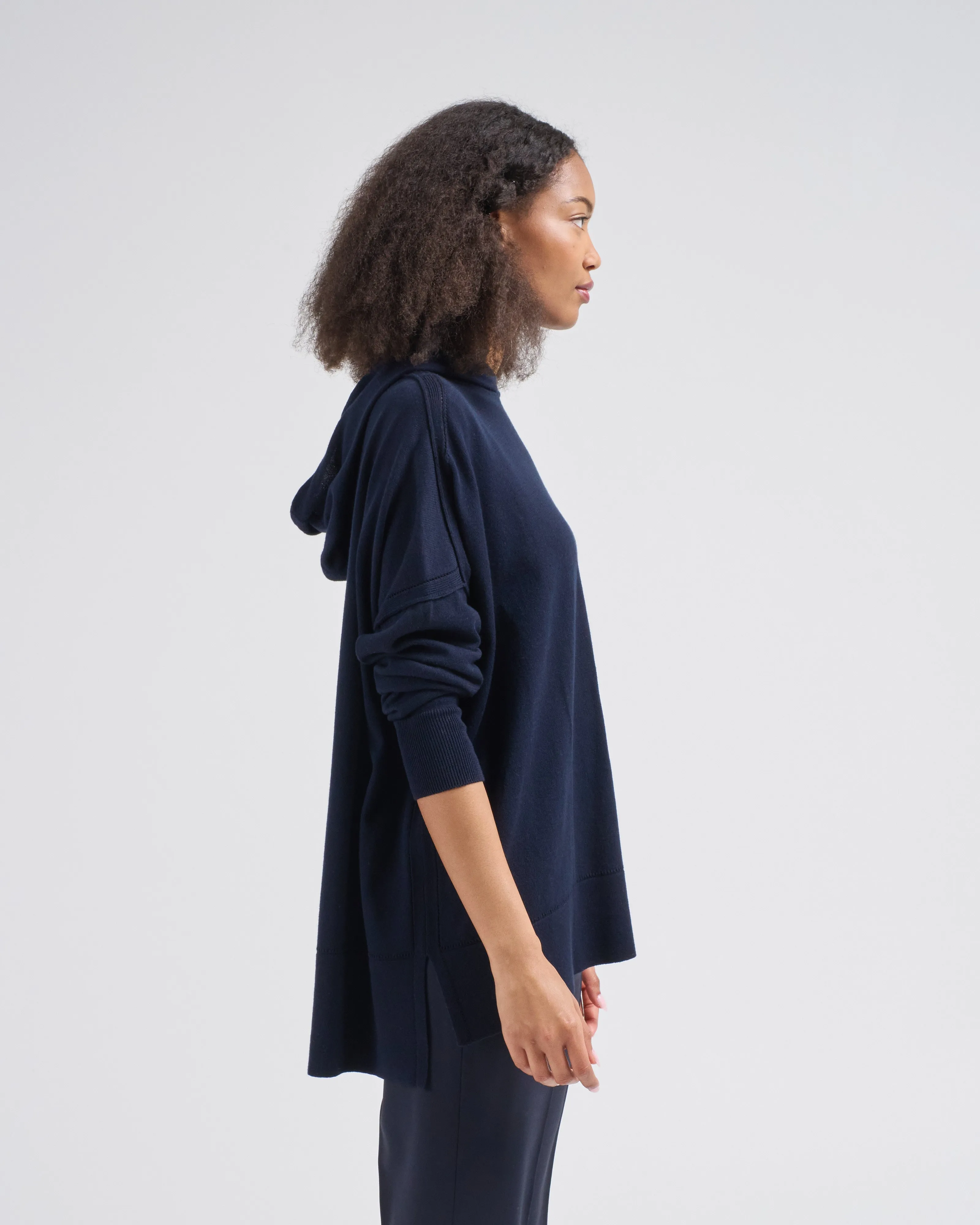 cotton pointelle hoodie