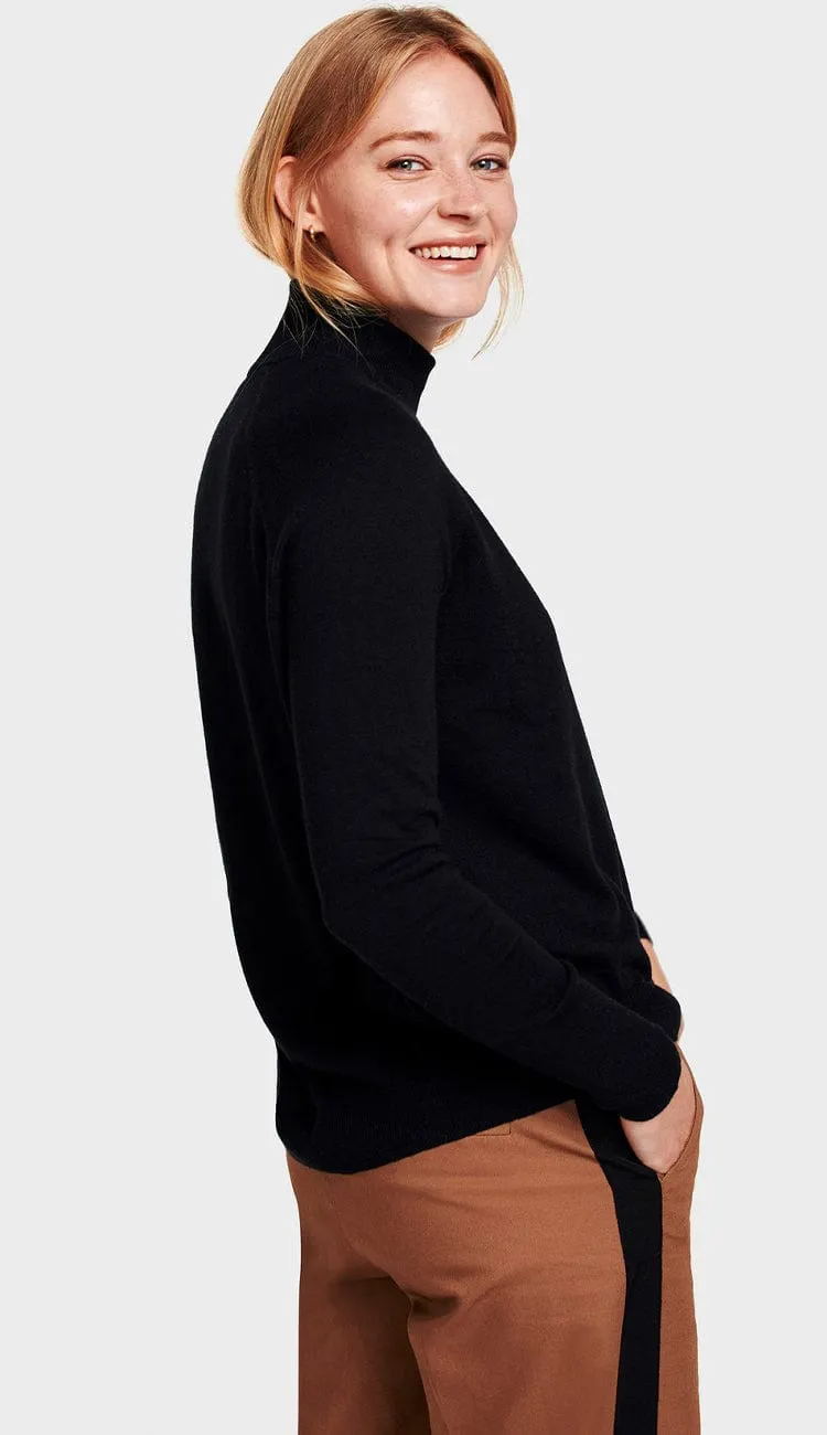 Cotton Silk Raglan Turtleneck