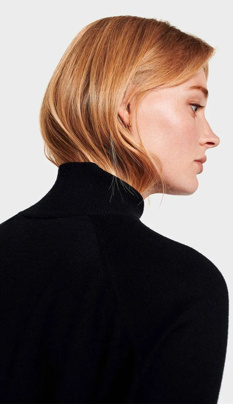 Cotton Silk Raglan Turtleneck