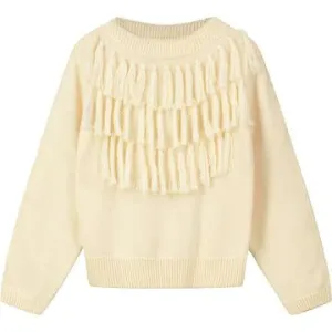 Cream Fringe Knit Sweater..