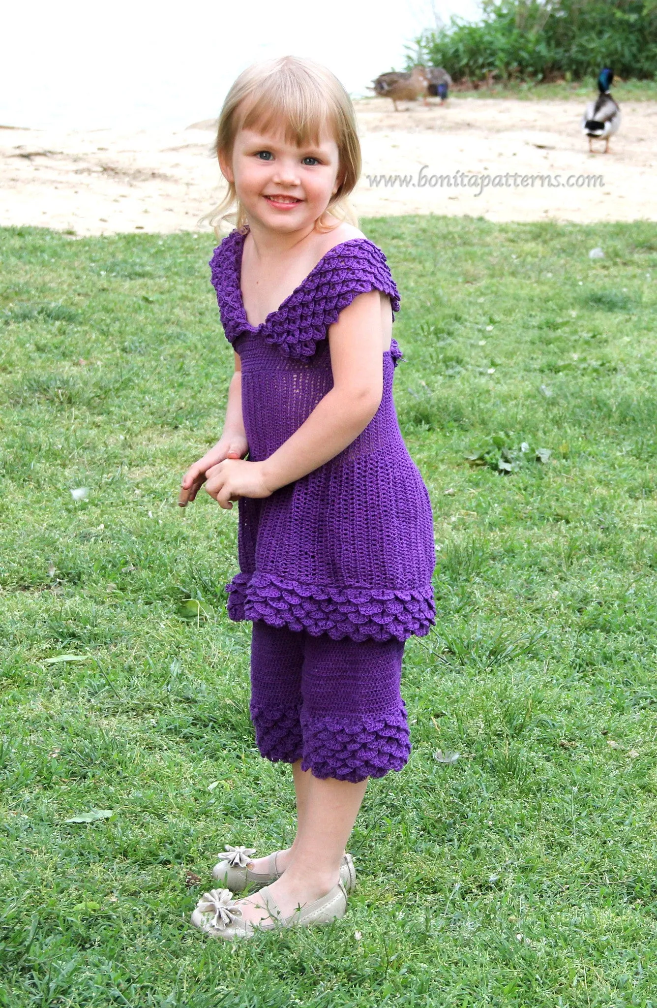 Crocodile Stitch Girly Cropped Set