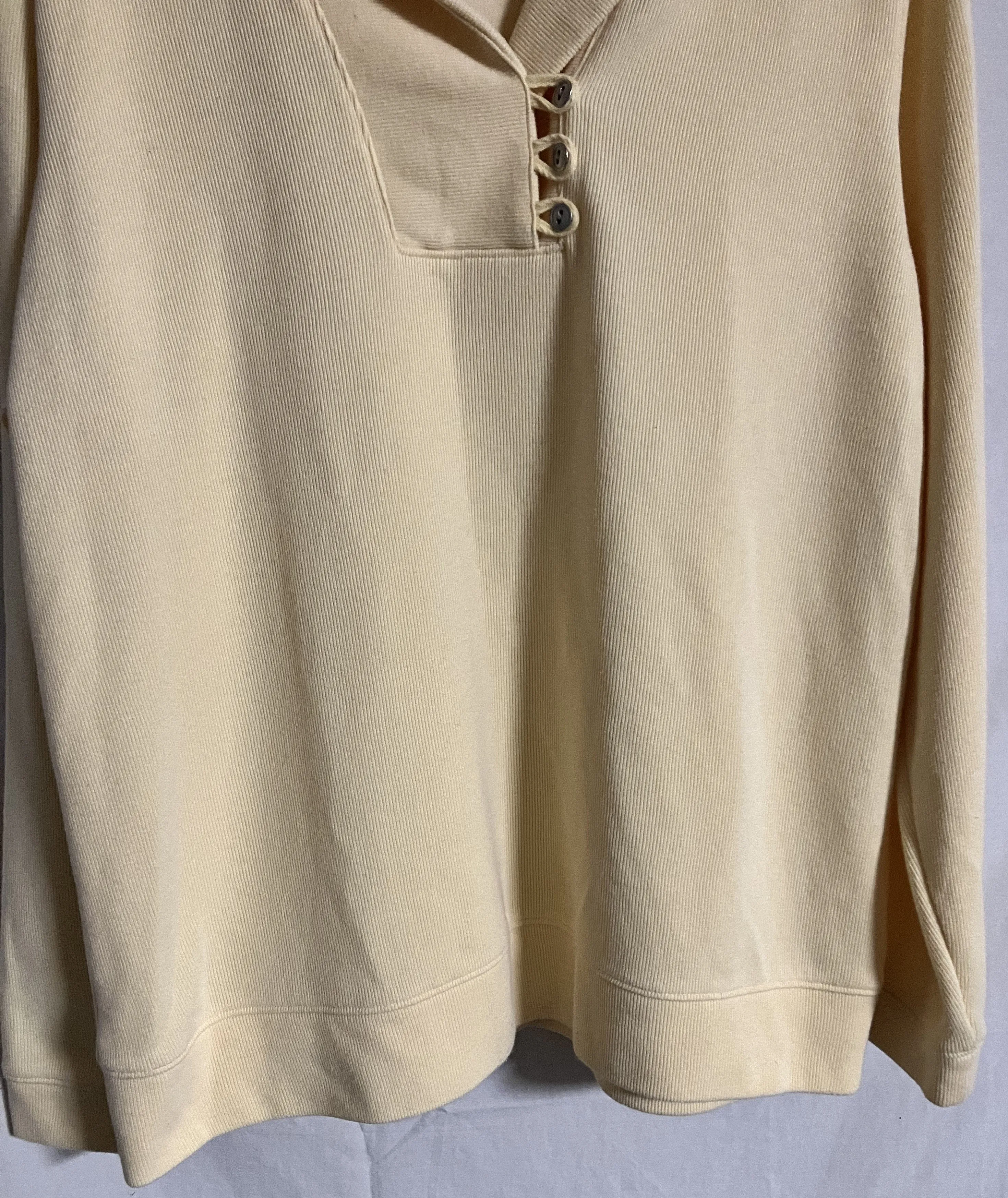 Croft & Barrow Knit Sweater / Blouse, Pale Yellow, XL