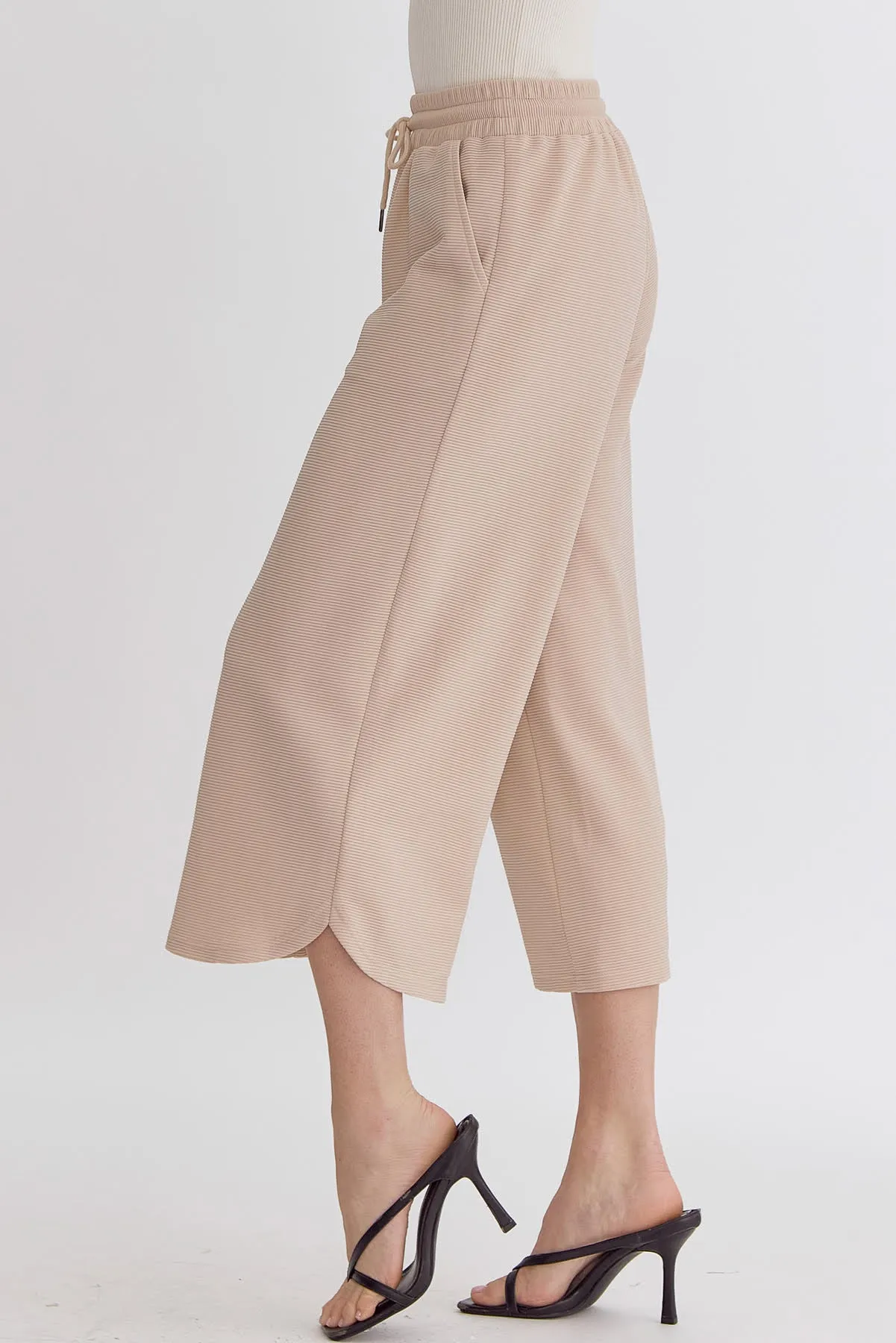 Cropped Drawstring Pant {Taupe}