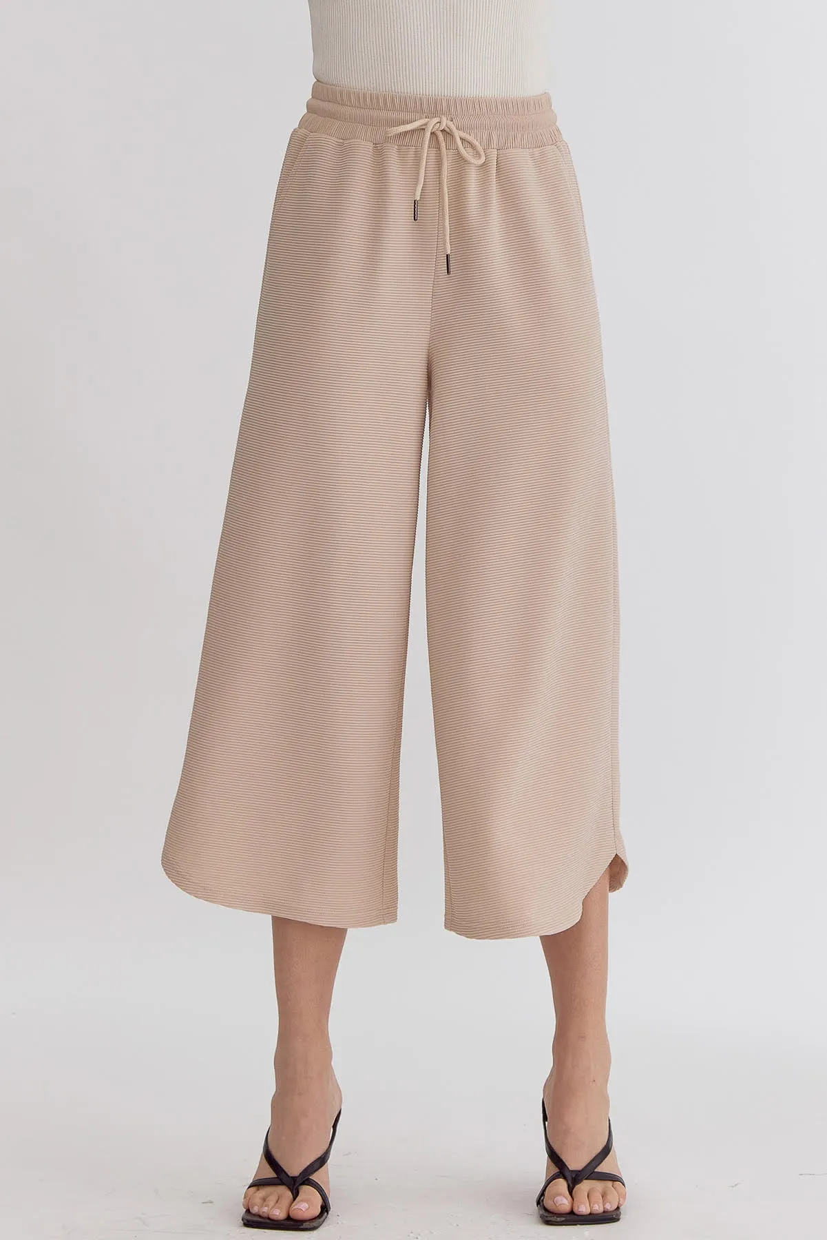 Cropped Drawstring Pant {Taupe}