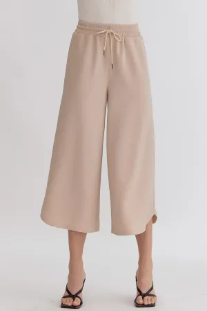 Cropped Drawstring Pant {Taupe}