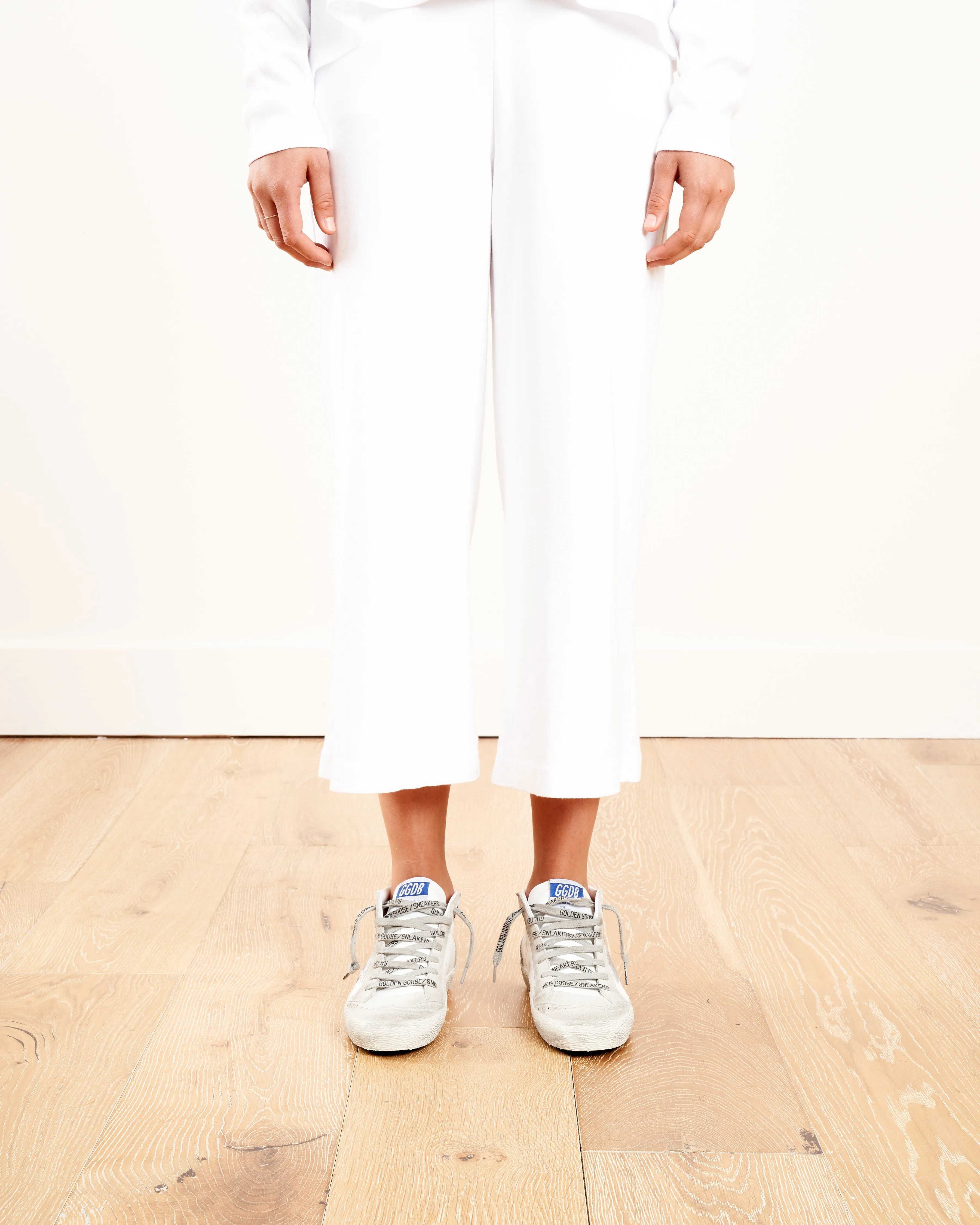 cropped full pant w/pockets - white