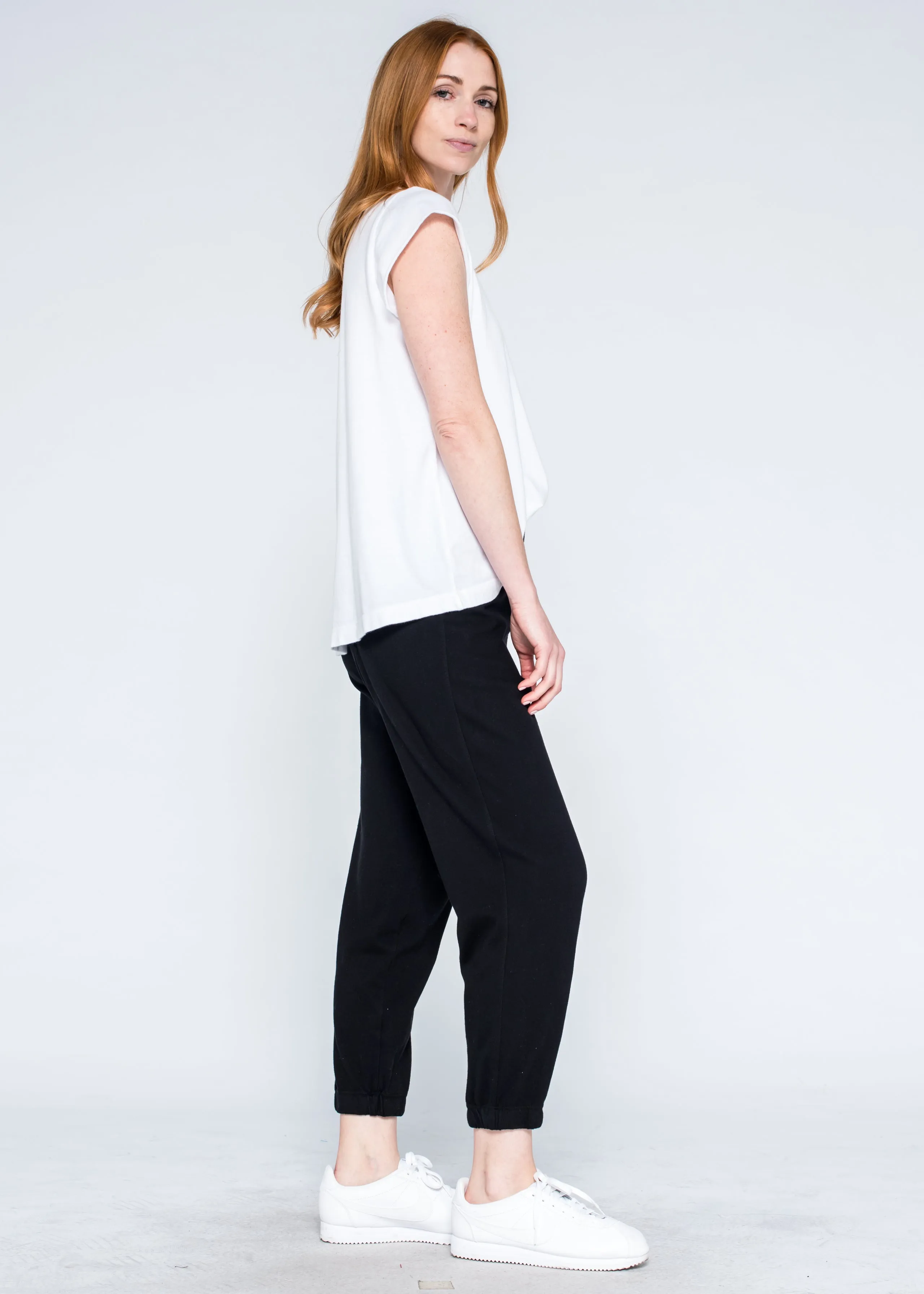Cropped Jogger Elastic Cuff Pant