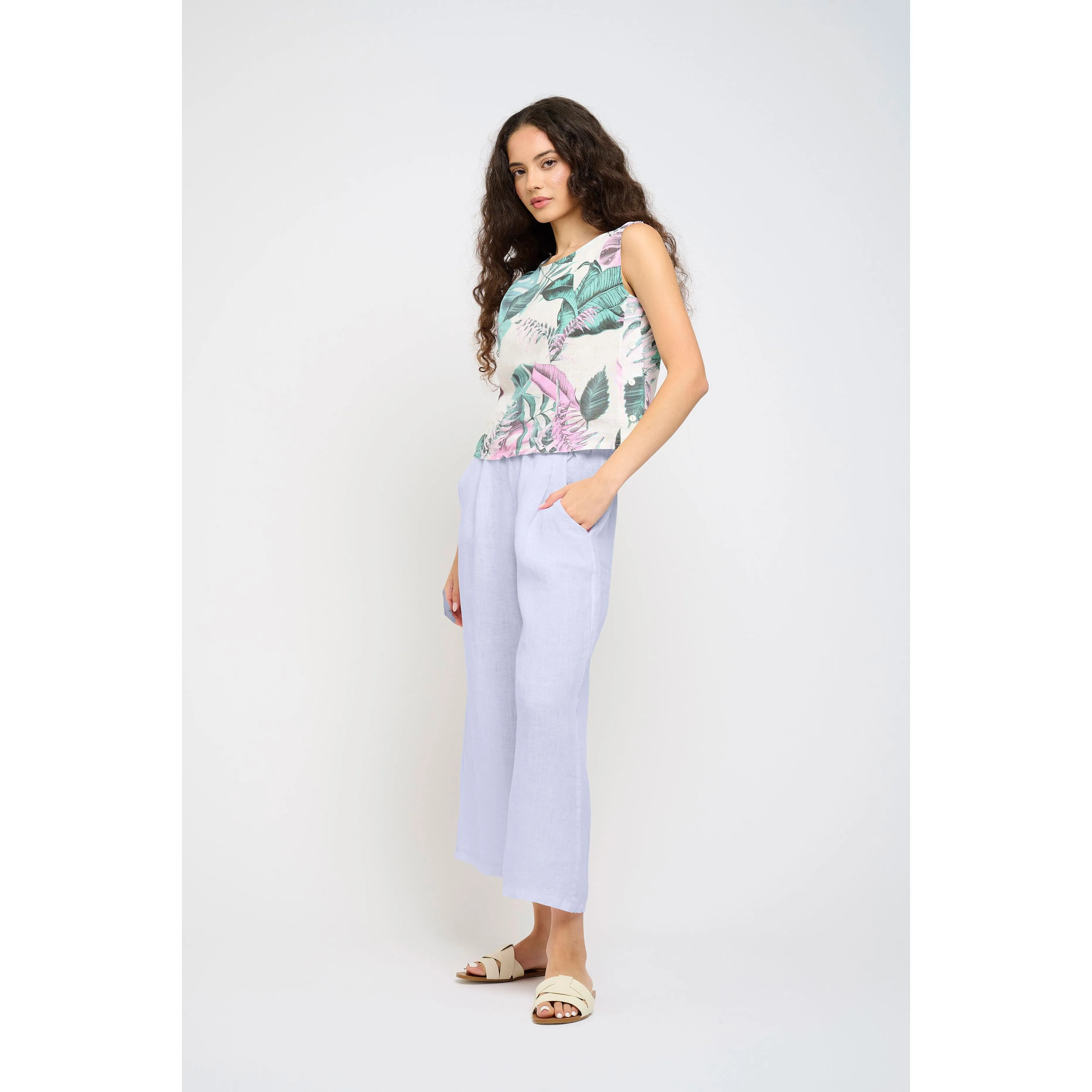 CROPPED LINEN PANT