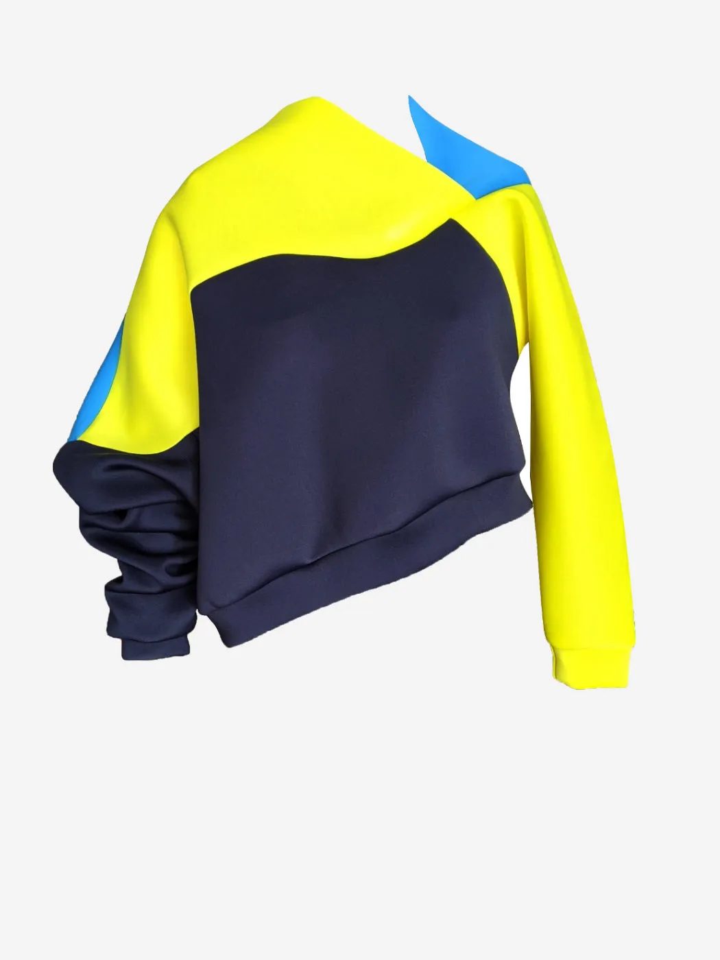 Cropped Tilt Block Sweater Citrine