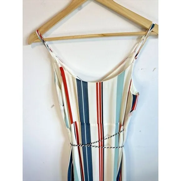 Cupcakes and Cashmere Perelli Stripe Wrap Midi dress womans small 4th of July
