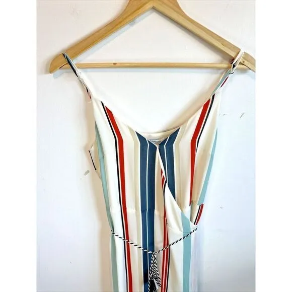 Cupcakes and Cashmere Perelli Stripe Wrap Midi dress womans small 4th of July