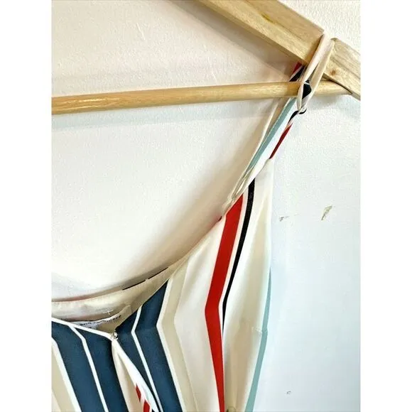 Cupcakes and Cashmere Perelli Stripe Wrap Midi dress womans small 4th of July