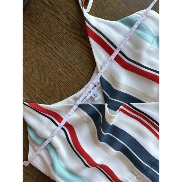 Cupcakes and Cashmere Perelli Stripe Wrap Midi dress womans small 4th of July