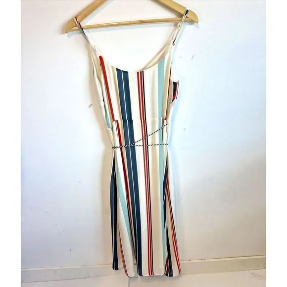 Cupcakes and Cashmere Perelli Stripe Wrap Midi dress womans small 4th of July