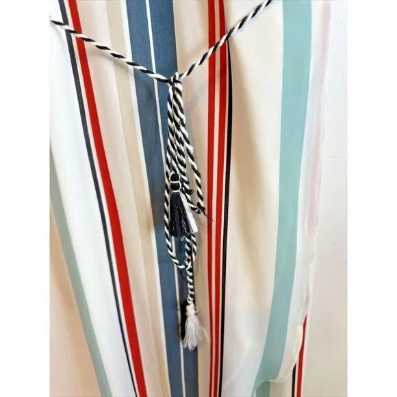 Cupcakes and Cashmere Perelli Stripe Wrap Midi dress womans small 4th of July